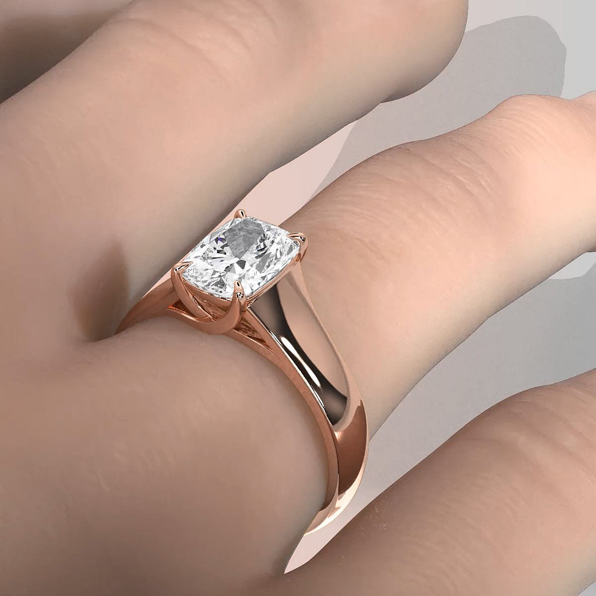 5g Trellis Solitaire Lab Grown Diamond IGI Certified Engagement 5.5mm Ring 1.00 Ctw.